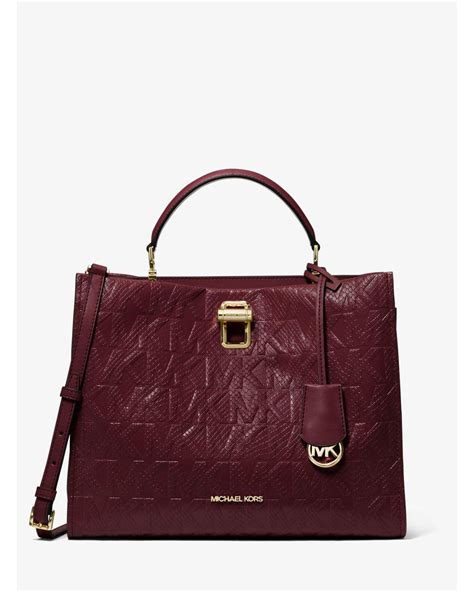 michael kors penelope python embossed faux leather satchel|$249 *NEW* MICHAEL MICHAEL KORS Penelope Python .